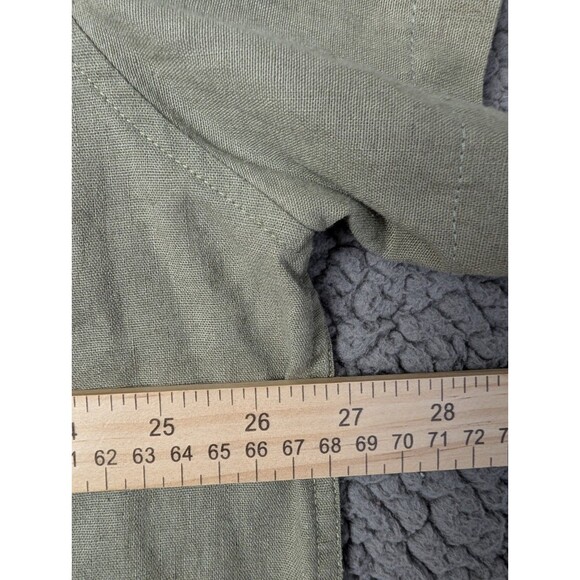 Vintage Dockers Authentic Mens Linen Blend Shirt XL Green Short Sleeve Button Up - Picture 12 of 13